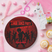 ゾンビダンスパーティーブラック&オレンジ ペーパープレート (パーティー)