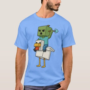 ゾンビチキンゾンビジョッキーピクセルおもしろいゲーマー Tシャツ
