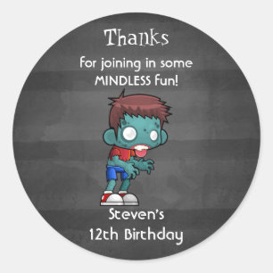 ゾンビテーマ誕生日サンキュー ラウンドシール