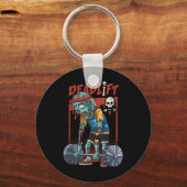 ゾンビデッドリフトウェイトリフティングハロウィーンフィットネスG キーホルダー (正面)