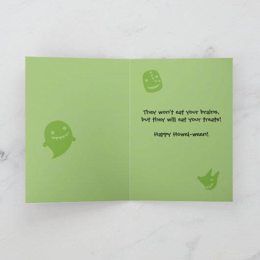 ゾンビドッグズゴールデンレトリエバーハロウィーンに注意 カード (内部)