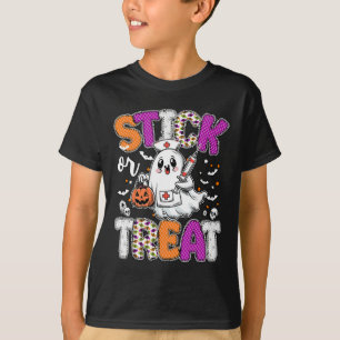 ゾンビナース 血液採取 スティック・オア・トリート 看護師の幽霊 Tシャツ