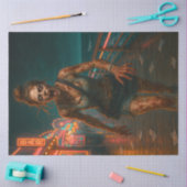 ゾンビネオンボードウォーク | ゴシック完全に死んでいなハロウィーン 薄葉紙 (クラフト)