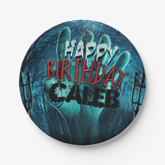 ゾンビハッピーバースデーパーティー ペーパープレート (正面)