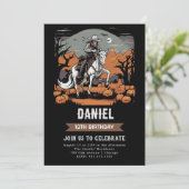ゾンビハロウィンカウボーイ誕生日招待状 招待状 (スタンド正面)