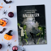 ゾンビハロウィンパーティーのホラーな夜のテーマ 招待状