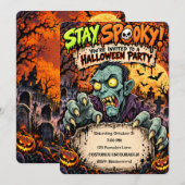 🧟♂️🎃ゾンビハロウィンパーティー招待状 👻 招待状 (正面/裏面)
