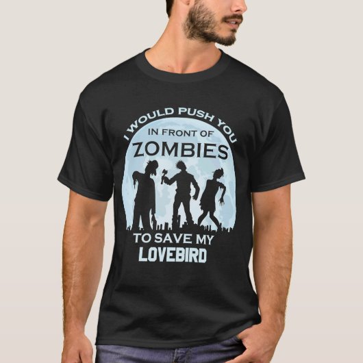 ゾンビハロウィンペットのラブバード Tシャツ (正面)