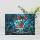 ゾンビハロウィン幽霊のよく出るの衣装パーティの招待状 招待状 (スタンド正面)