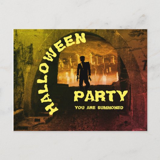 ゾンビハロウィン招待状 ポストカード (正面)