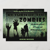 ゾンビハロウィーンアポカリプス映画ポスター招待状 招待状 (正面/裏面)
