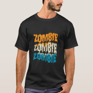 ゾンビハロウィーンゾンビズホラートリックまたはHalを扱う Tシャツ