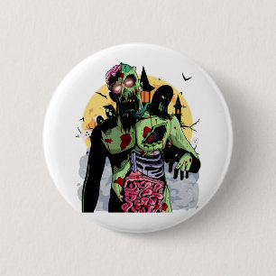 ゾンビハロウィーンTシャツ怖いゾンビハロウィーン 缶バッジ