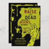 ゾンビハローウィンパーティアポカリプス墓地ハンド 招待状 (正面/裏面)