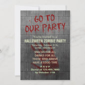ゾンビハローウィンパーティ完全に死んでいなアポカリプス血 招待状 (正面)