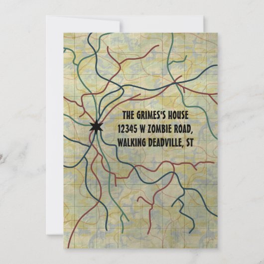 ゾンビハローウィンパーティ完全に死んでいなアポカリプス血 招待状 (裏面)