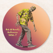 ゾンビハローウィンパーティ ラウンドペーパーコースター (正面)