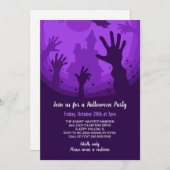 ゾンビハンズパープルキャッスルハローウィンパーティ 招待状 (正面/裏面)