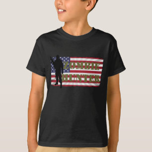 ゾンビハンターアメリカ国旗 Tシャツ