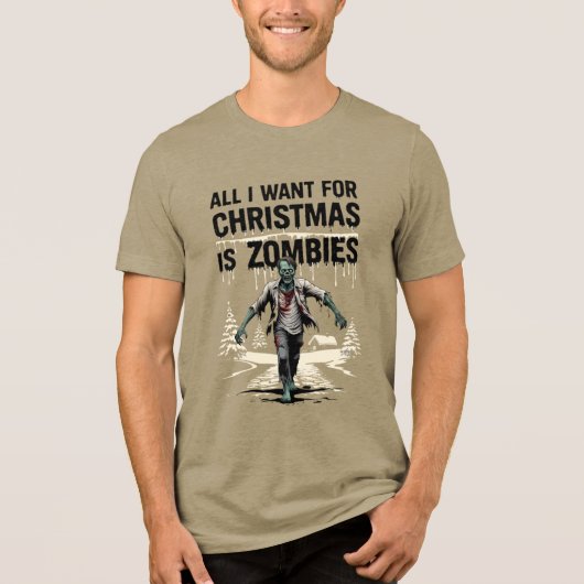 ゾンビハンタークリスマスウィッシュゾンビのためのクリスマス トライブレンドTシャツ (正面)