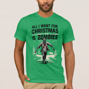 ゾンビハンタークリスマスウィッシュゾンビのためのクリスマス Tシャツ