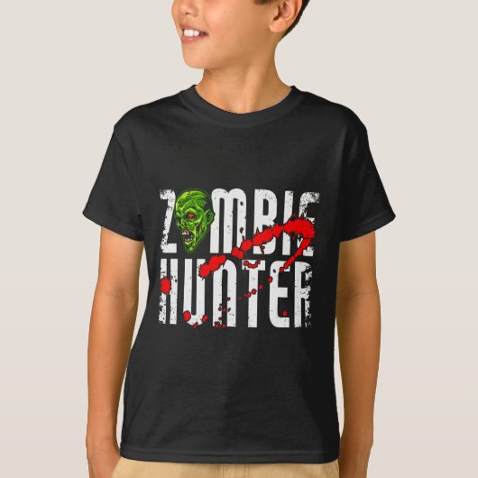 ゾンビハンター ハロウィン 服 おもしろ ハロウィン Tシャツ (正面)