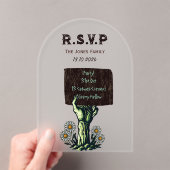 ゾンビハンドゴシックハロウィーン アクリル招待状 (インサイチュ (ポータブル))