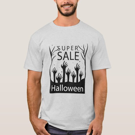 ゾンビハンドハロウィーンセーすごいル Tシャツ (正面)