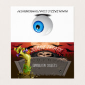 ゾンビハンドメイドハロウィンテント折り名刺 名刺 (外部フラット)