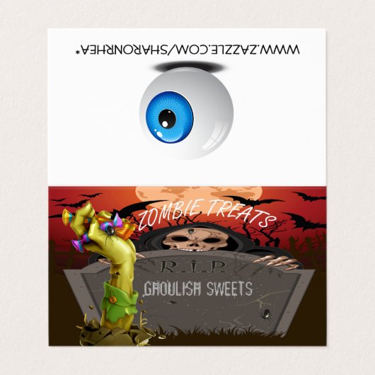 ゾンビハンドメイドハロウィンテント折り名刺 名刺 (外部フラット)