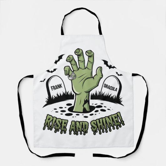 ゾンビハンドライジングハロウィーンデザインおもしろい不気味と エプロン (正面)