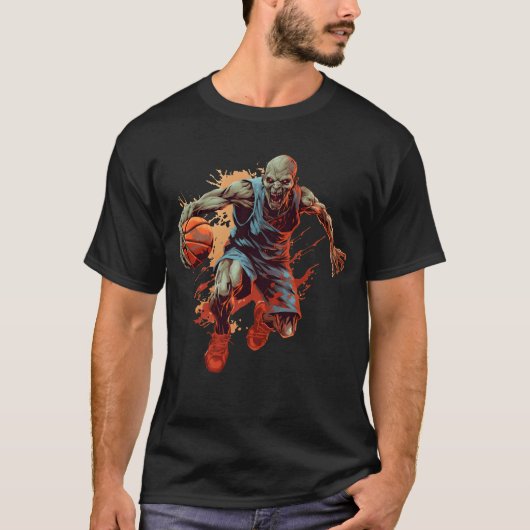 ゾンビバスケットボール - ゾンビと激突 Tシャツ (正面)