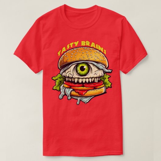 ゾンビバーガーおいしい脳 Tシャツ (デザイン正面)