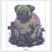 ゾンビパグ – 面白完全に死んでいないハロウィーン犬 シール (シート)