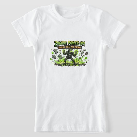 ゾンビパワーアップゲーマーグラフィック Tシャツ (レイダウン)