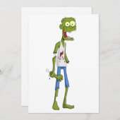 ゾンビパーティの招待状 – ハロウィンカード シーズンカード (正面/裏面)