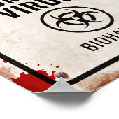 ゾンビパーティーサインと血液と生物学的災害［有害物質］ ポスター (角)