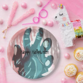 ゾンビパーティーハンド不気味血ハロウィーンの衣装 ペーパープレート (パーティー)