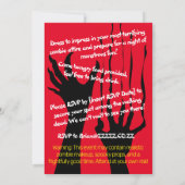 ゾンビパーティ アポカリプス ディストピアイベント 招待状 (裏面)