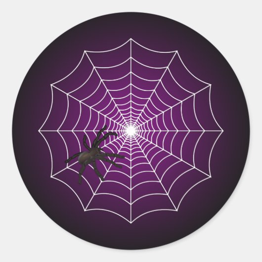 ゾンビパープルスパイダーウェブオンブラック ラウンドシール (正面)