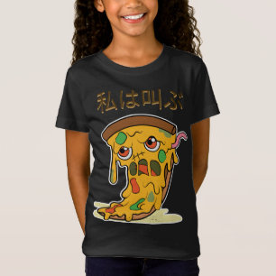 ゾンビピザ面白いハロウィーンかわいいゾンビフードマ Tシャツ