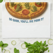 ゾンビピザ「お前は死んじゃうぞ!」 キッチンタオル (折り畳み)