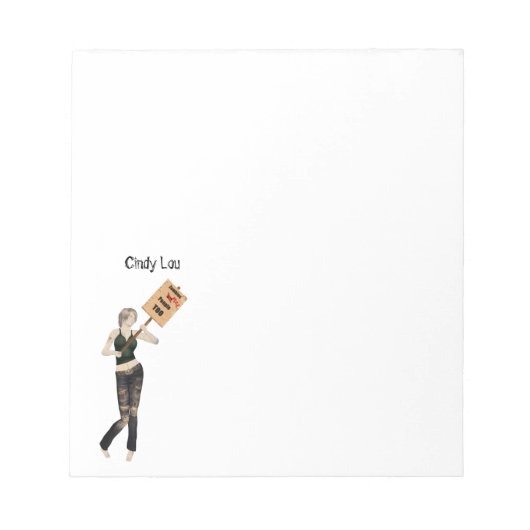 ゾンビピンアップガールデモIメモ帳 ノートパッド (正面)