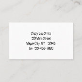 ゾンビピンアップガール抗議Iカー連絡ド 名刺 (裏面)