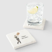 ゾンビピンアップガール抗議Iストーンコースター ストーンコースター (横)