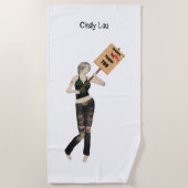 ゾンビピンアップガール抗議Iビーチタオル ビーチタオル (正面)