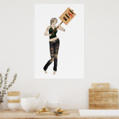 ゾンビピンアップガール抗議Iポスター ポスター (キッチン)