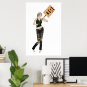 ゾンビピンアップガール抗議Iポスター ポスター (ホームオフィス)