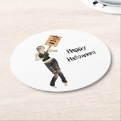 ゾンビピンアップガール抗議I紙コースター ラウンドペーパーコースター (アングル)