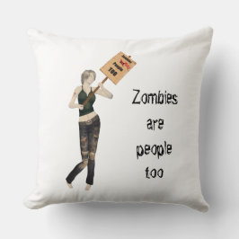 ゾンビピンアップガール抗議I装飾用クッション クッション